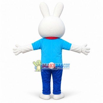Schoolboy White Rabbit Mascot Costume Schoolboy White Rabbit Mascot Costume