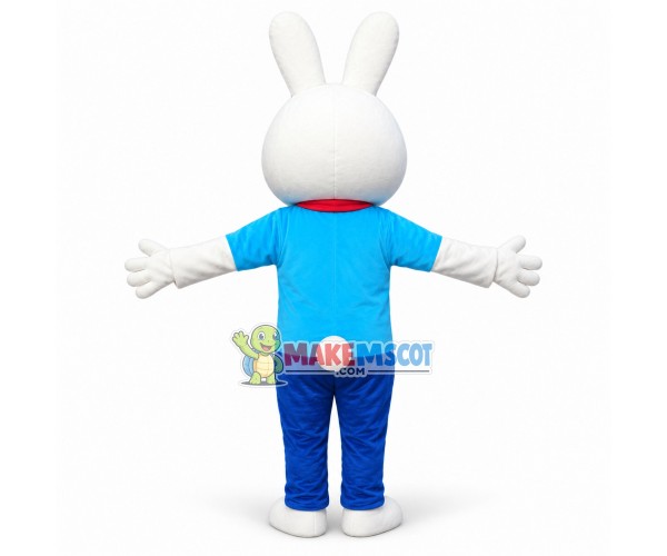 Schoolboy White Rabbit Mascot Costume Schoolboy White Rabbit Mascot Costume
