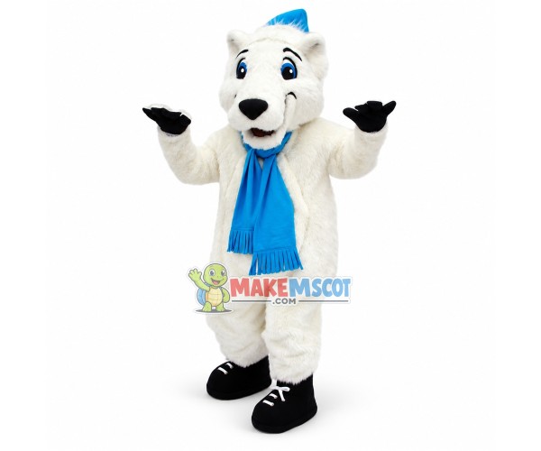 Holiday Polar Bear Mascot Costume Adult Plush Holiday Polar Bear Mascot Costume Adult Plush