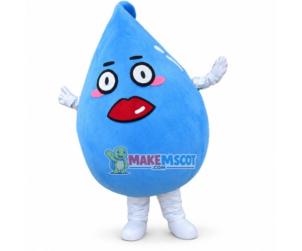Deluxe Blue Water Drop Mascot Cartoon Costume Deluxe Blue Water Drop Mascot Cartoon Costume