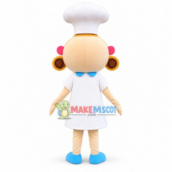Cute Chef Girl Mascot Cartoon Style Costume Cute Chef Girl Mascot Cartoon Style Costume