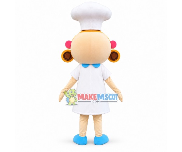 Cute Chef Girl Mascot Cartoon Style Costume Cute Chef Girl Mascot Cartoon Style Costume