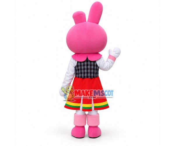 Optimistic My Melody the White Bunny Mascot Costume Cartoon Character Optimistic My Melody the White Bunny Mascot Costume Cartoon Character
