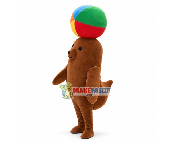 Sea Lion Heading The Ball Mascot Costume Sea Lion Heading The Ball Mascot Costume
