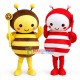 Cartoon Red Honeybee & Yellow Honeybee Mascot Costume Cartoon Red Honeybee & Yellow Honeybee Mascot Costume