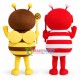 Cartoon Red Honeybee & Yellow Honeybee Mascot Costume Cartoon Red Honeybee & Yellow Honeybee Mascot Costume
