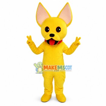 Lovely Cartoon Yellow French Bulldog Mascot Costume Lovely Cartoon Yellow French Bulldog Mascot Costume