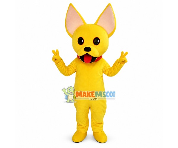 Lovely Cartoon Yellow French Bulldog Mascot Costume Lovely Cartoon Yellow French Bulldog Mascot Costume