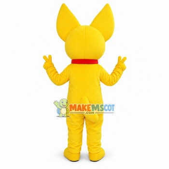 Lovely Cartoon Yellow French Bulldog Mascot Costume 