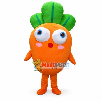 Scared Cartoon Carrot Lightweight Mascot Costume 