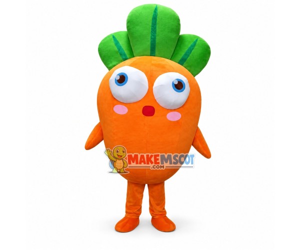 Scared Cartoon Carrot Lightweight Mascot Costume 