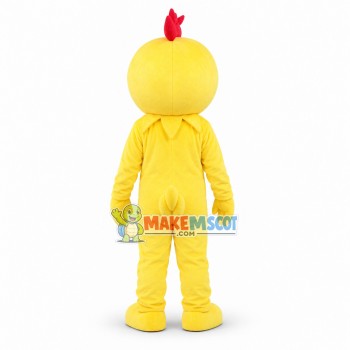 Cartoon Yellow Rooster & Light Yellow Chick Mascot Costume Cartoon Yellow Rooster & Light Yellow Chick Mascot Costume