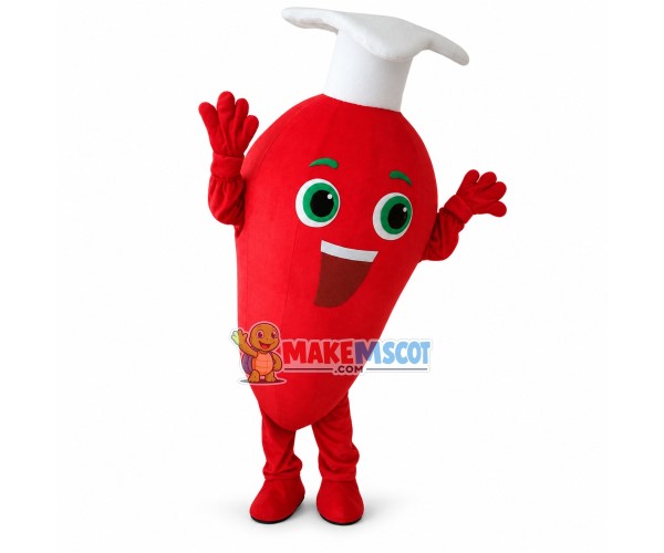 Chef Red Chili Pepper Cartoon Mascot Costume Chef Red Chili Pepper Cartoon Mascot Costume