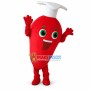 Chef Red Chili Pepper Cartoon Mascot Costume 