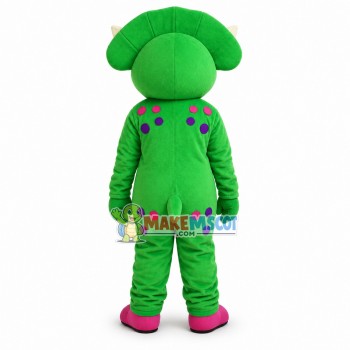 Shy Baby Bop the Bright Green Triceratops Mascot Adult Costume Shy Baby Bop the Bright Green Triceratops Mascot Adult Costume