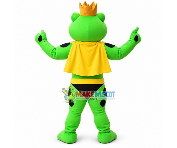 Superhero Frog Prince Mascot Costume Superhero Frog Prince Mascot Costume