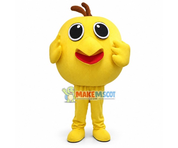 Round Cartoon Yellow Bird Mascot Costume Round Cartoon Yellow Bird Mascot Costume