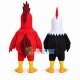 Clucking Red Rooster & Black Rooster Mascot Costume Clucking Red Rooster & Black Rooster Mascot Costume