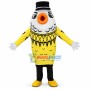 Deluxe Goldfish In Black Hat Walking Mascot Costume 
