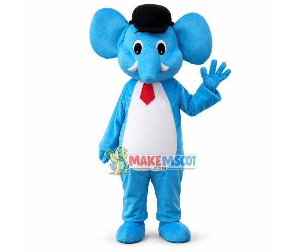 Mr. Blue Elephant Mascot Costume Mr. Blue Elephant Mascot Costume