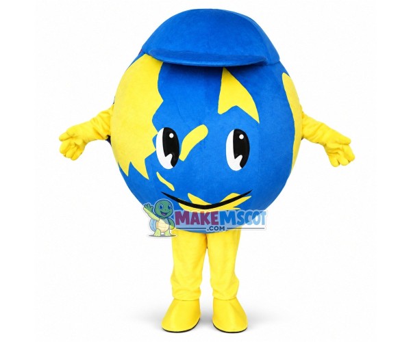 Customized Earth Ball With Blue Hat Mascot Costume 