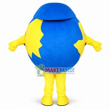 Customized Earth Ball With Blue Hat Mascot Costume Customized Earth Ball With Blue Hat Mascot Costume