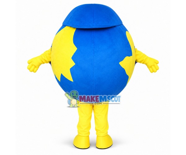 Customized Earth Ball With Blue Hat Mascot Costume Customized Earth Ball With Blue Hat Mascot Costume