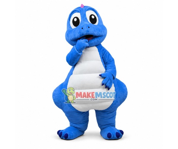 Cute Baby Blue Dragon Mascot Costume 