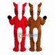 Red Pony & Brown Pony Mascot Cartoon Costume Red Pony & Brown Pony Mascot Cartoon Costume