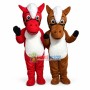 Red Pony & Brown Pony Mascot Cartoon Costume