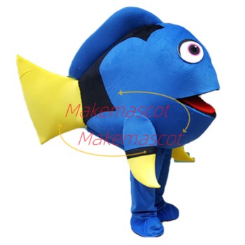Optimistic Dory the Blue-tang Fish Mascot Costume Optimistic Dory the Blue-tang Fish Mascot Costume