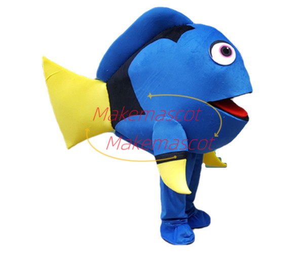 Optimistic Dory the Blue-tang Fish Mascot Costume Optimistic Dory the Blue-tang Fish Mascot Costume