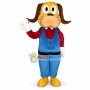 Yellow Dog In Red Jacket and Blue Jumpsuit Mascot Cartoon Costume