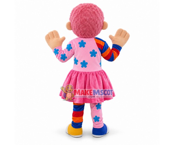 Monkey Girl With Pink Hair Mascot Costume Monkey Girl With Pink Hair Mascot Costume