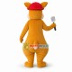 Winking Yellow Kangaroo In Red Hat Mascot Costume Winking Yellow Kangaroo In Red Hat Mascot Costume
