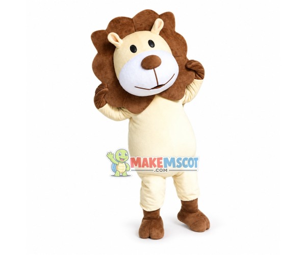 Adult Cartoon Light Yellow Lion Mascot Costume Adult Cartoon Light Yellow Lion Mascot Costume