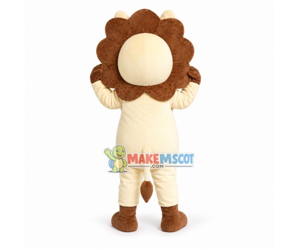 Adult Cartoon Light Yellow Lion Mascot Costume