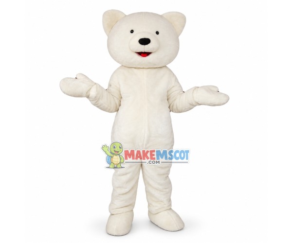 Lovely White Bear Mascot Costume For Adult
