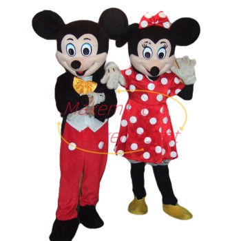 Basic Version Of Mickey Mouse & Minnie Mouse Mascot Costume	
