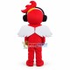 Lovely Red Girl With Wings And Headphones Mascot Costume Lovely Red Girl With Wings And Headphones Mascot Costume
