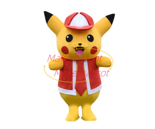 Lovely Pikachu In Red Suit Mascot Costume Pokemon Pok Mascot Costume Lovely Pikachu In Red Suit Mascot Costume Pokemon Pok Mascot Costume
