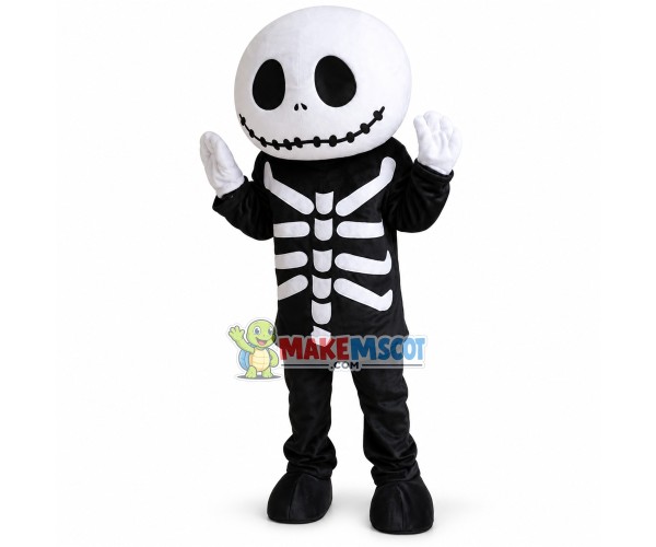 Skeleton Man Mascot Costume For Halloween Party
