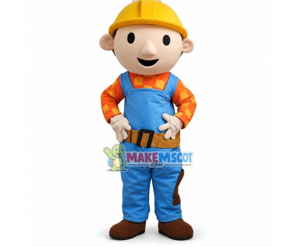 Enthusiastic Bob the Builder Mascot Costume 