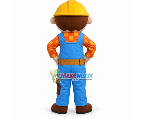 Enthusiastic Bob the Builder Mascot Costume Enthusiastic Bob the Builder Mascot Costume