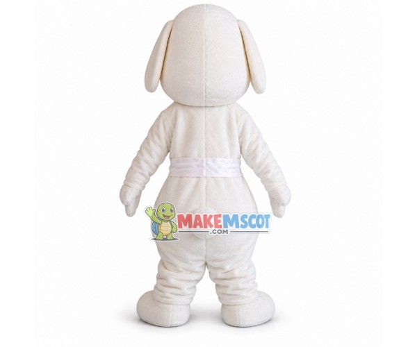 Adult Cartoon White Dog With Blue Nose Mascot Costume Adult Cartoon White Dog With Blue Nose Mascot Costume
