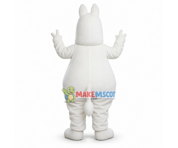 Adventurous Moomintroll the White Hippopotamus Mascot Costume Adventurous Moomintroll the White Hippopotamus Mascot Costume