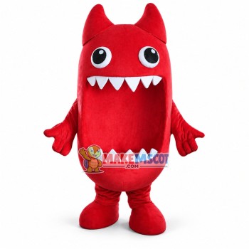 Red monster With Big Mouth Mascot Costume