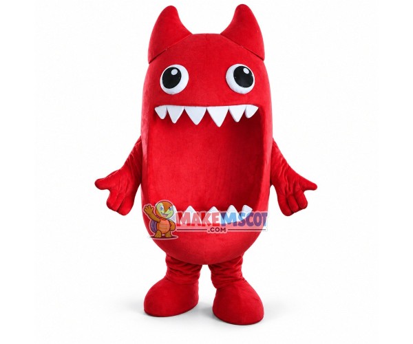 Red monster With Big Mouth Mascot Costume Red monster With Big Mouth Mascot Costume
