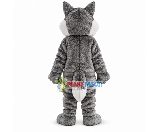 Simple Style Plush Gray Wolf Mascot Costume Simple Style Plush Gray Wolf Mascot Costume