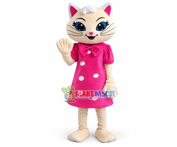 Cute Kitten Girl Mascot Costume Cute Kitten Girl Mascot Costume